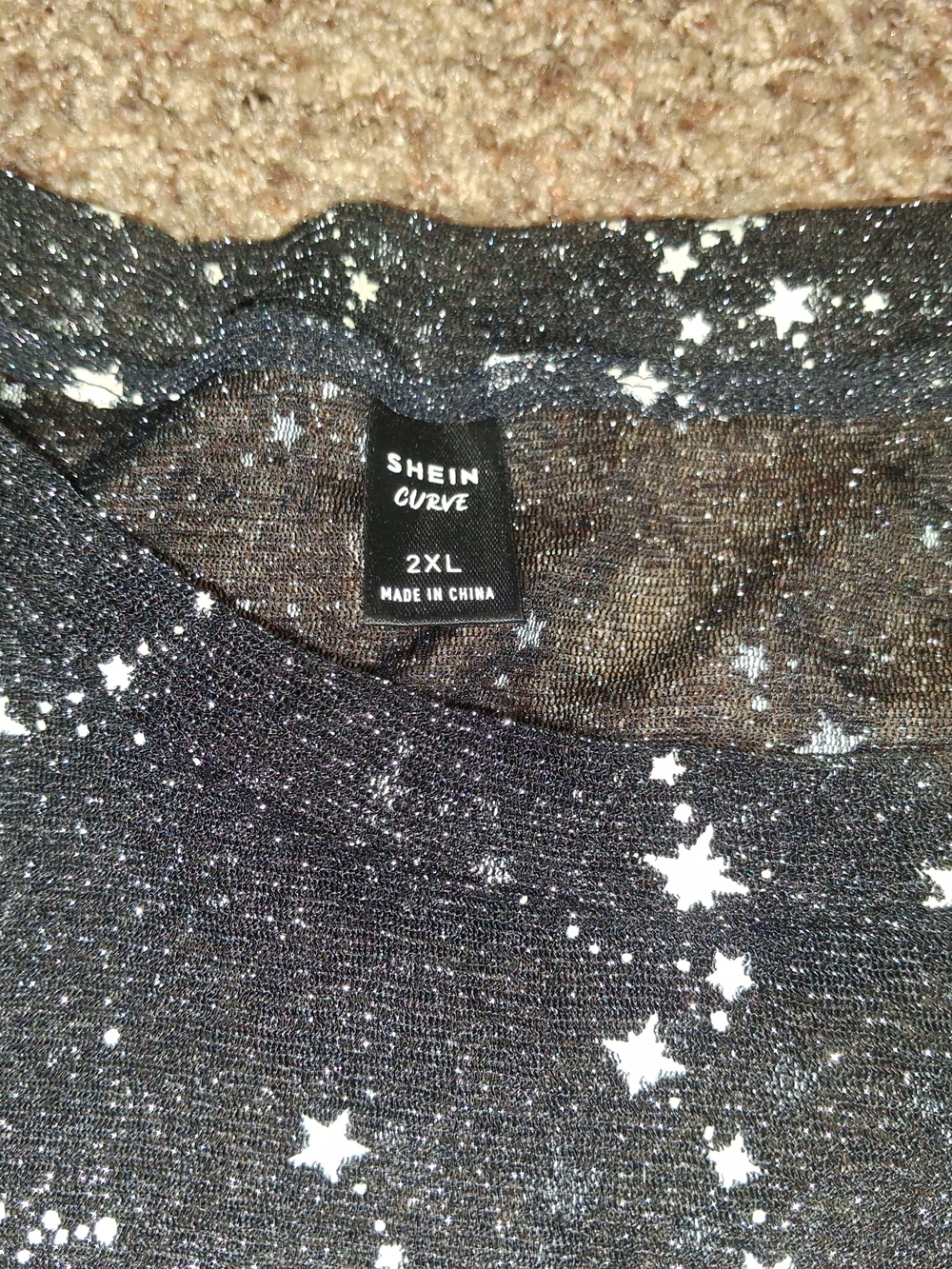 Black Star-Print Women’s Shirt- 2XL